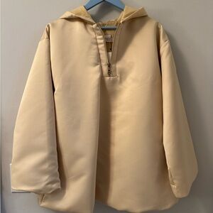 Cream Hooded Puffer Jacket